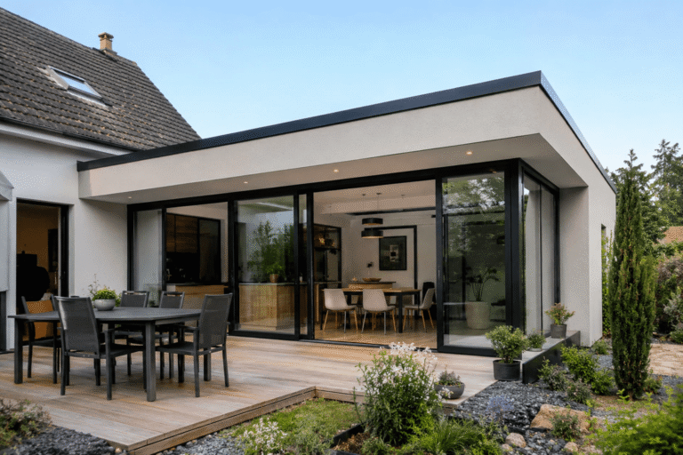 Extension maison toit plat